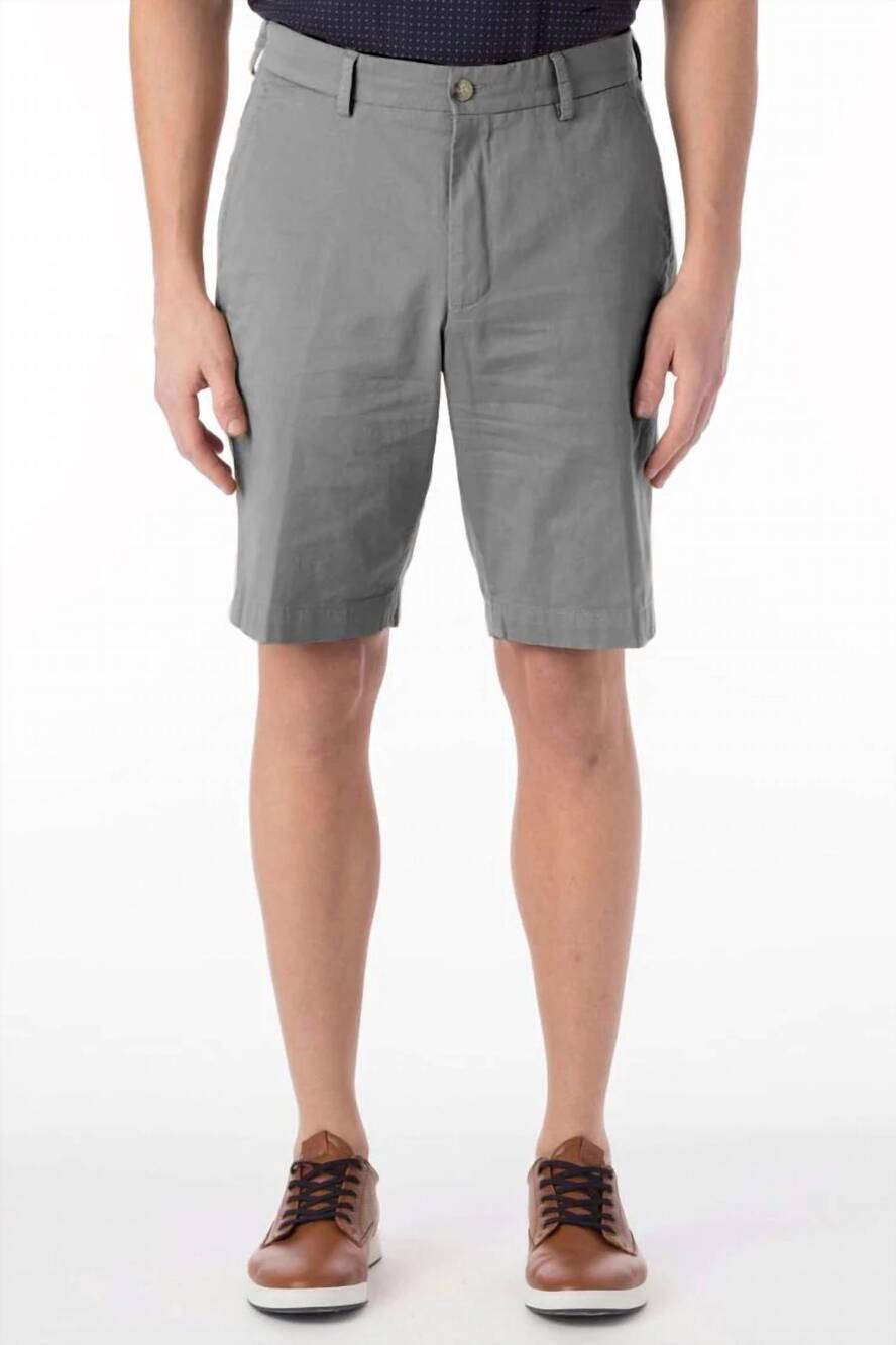 NEW BALLIN broken twill stretch cotton shorts in grey